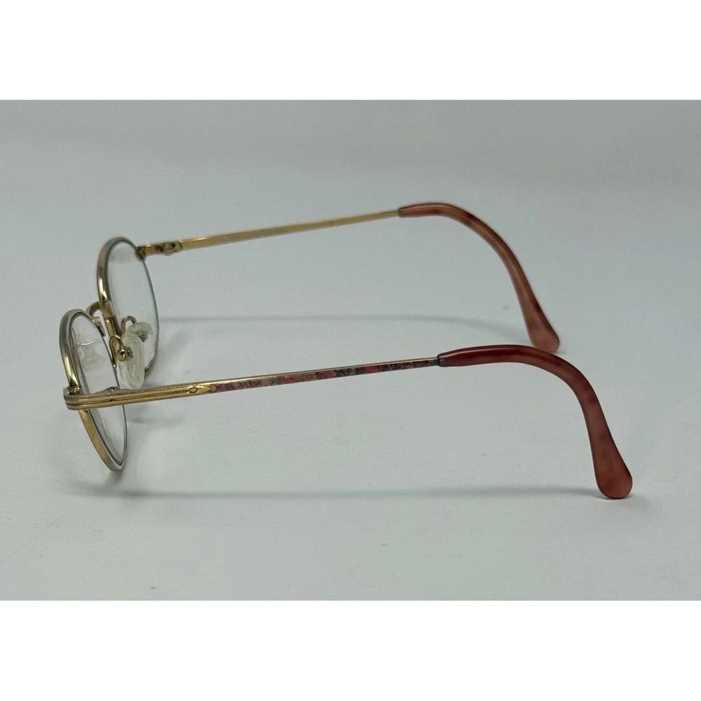 Nikon DuraTitan DT46 Gold Titanium Oval Eyeglasses Frames only 49-17 Vintage